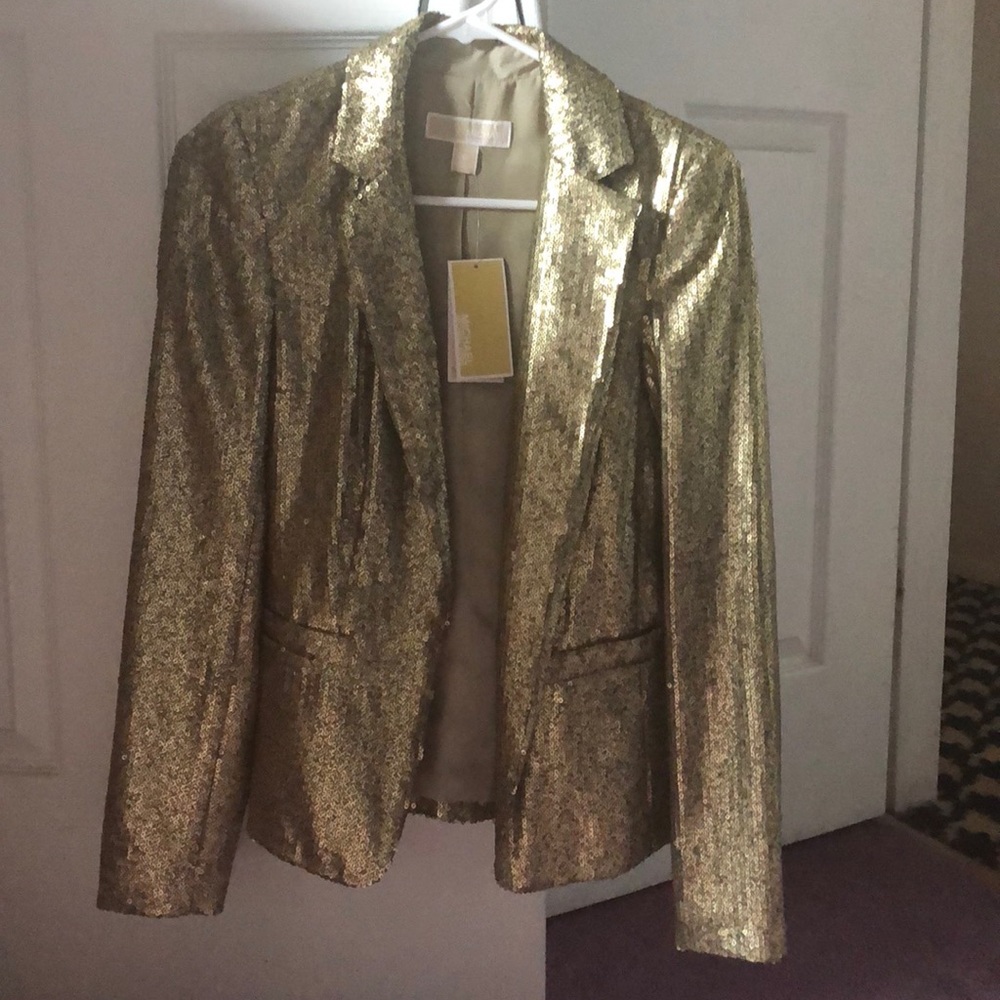 Michael Kors gold beaded jacket
